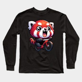 Forget the worries, JUST RIDE - Cute biking red panda Long Sleeve T-Shirt